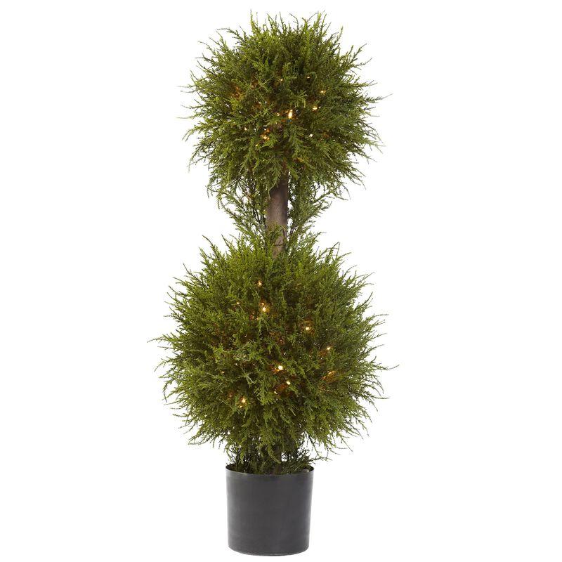 Hivvago 40" Cedar Double Ball Topiary w/Lights