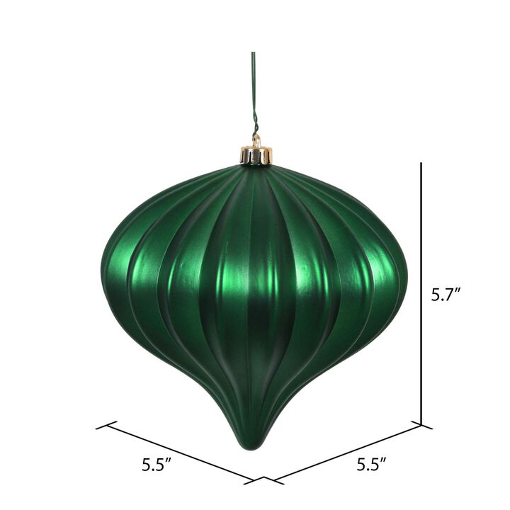 Vickerman 5.7" Emerald Matte Onion Christmas Ornament, UV Treated, Set of 3