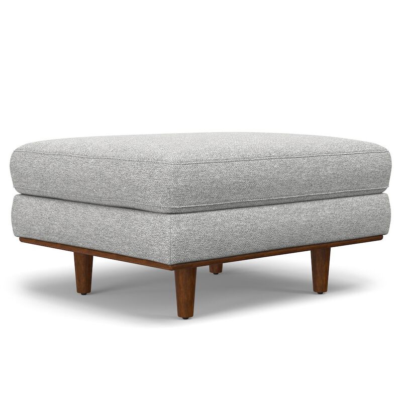 Simpli Home Morrison Ottoman In Woven-Blend Fabric