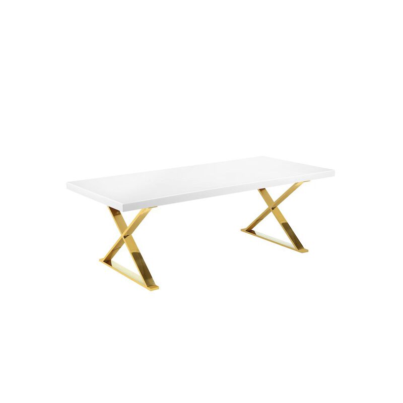 Pangea Home Alexa Dining Table White/Gold