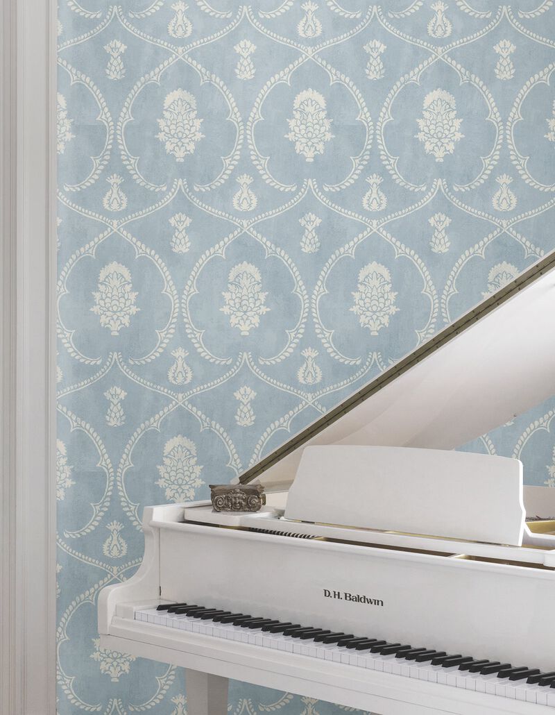 Royal Damask Blue Wallpaper (Double Roll) image number 5
