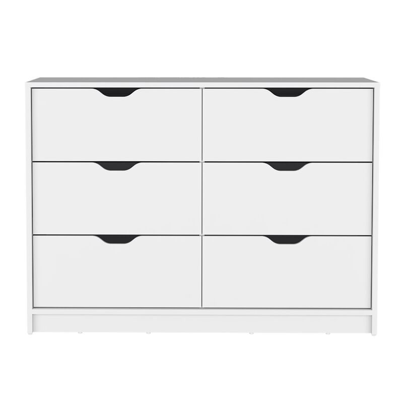 Basilea 4 Drawers Dresser, 2 Cabinets -White
