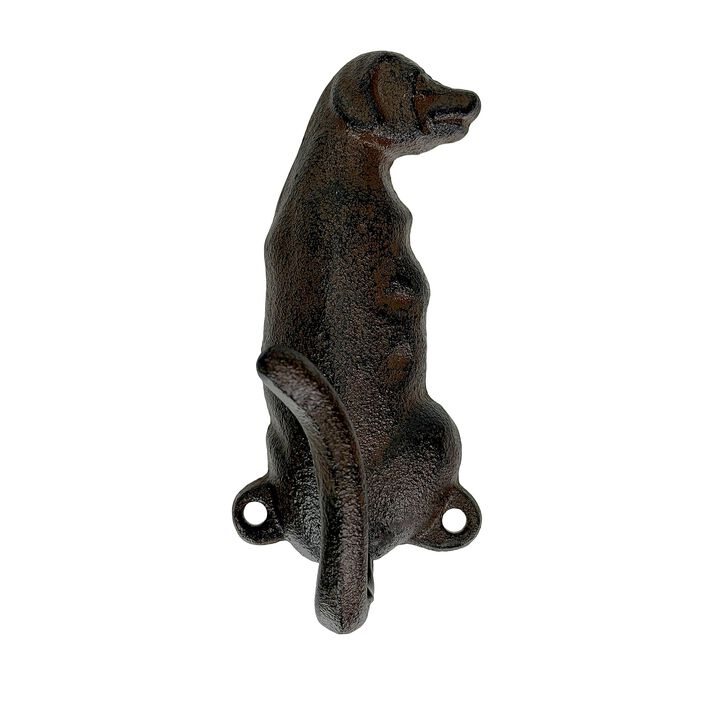 Set Of 3 Dog Wall Hooks Rustic Brown Cast Iron 45 In Decorative Hooks