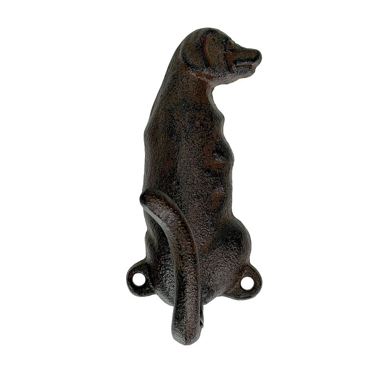 Set Of 3 Dog Wall Hooks Rustic Brown Cast Iron 45 In Decorative Hooks image number 1