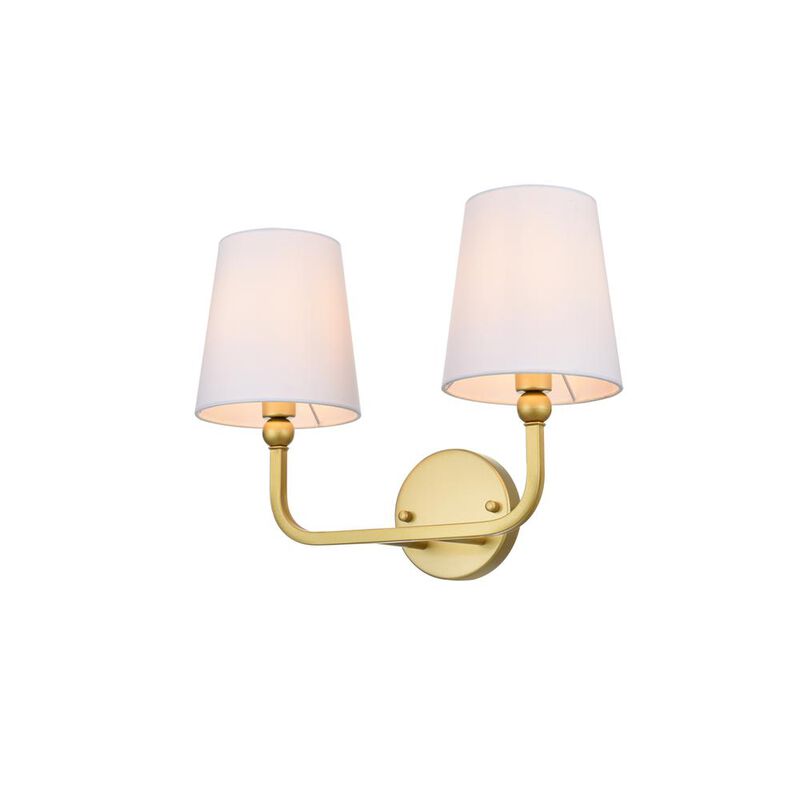 Living District Colson 2 light Brass and Clear Bath Sconce