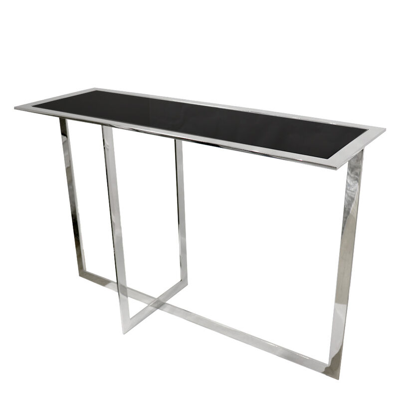 Pasargad Home Luxe Glass & Steel Console Table image number 2
