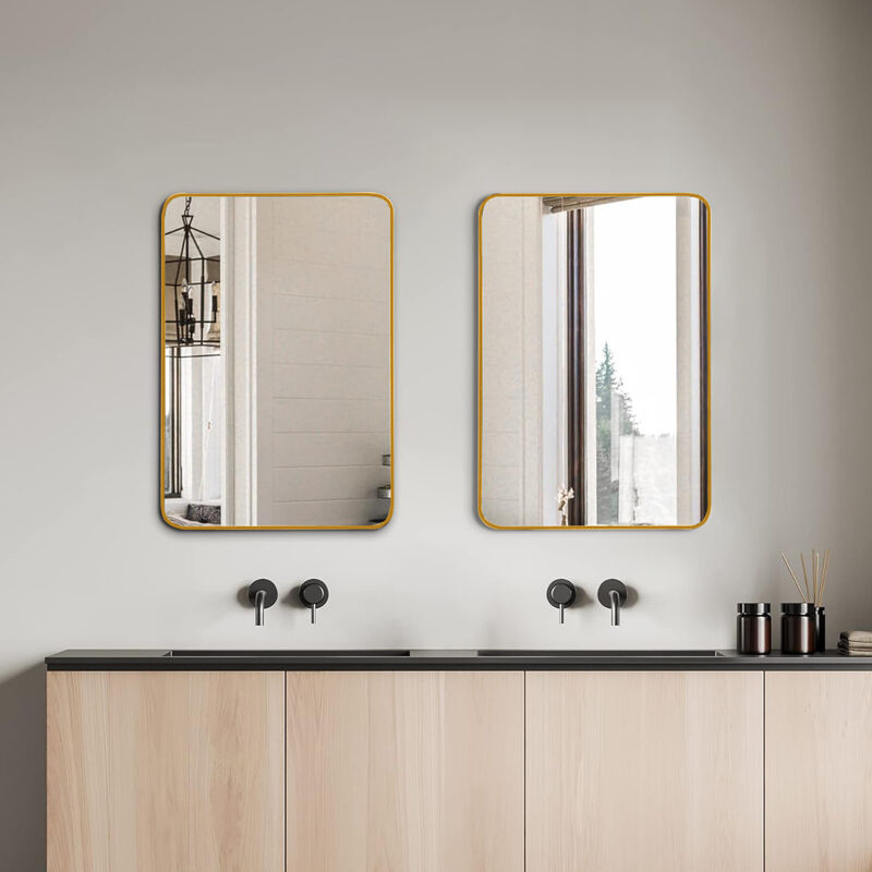ELEMENT ACE 24x32 Inch Premium Framed Rectangular Wall Mirror with Shatterproof Glass image number 4