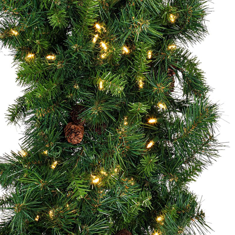 Vickerman 84" Cheyenne Pine Artificial Christmas Wreath with 1300 PVC Tips, 800 Warm White Italian LED Lights, Realistic Pinecones, Metal Ring Construction, Assembly Required, Hardware Included image number 3