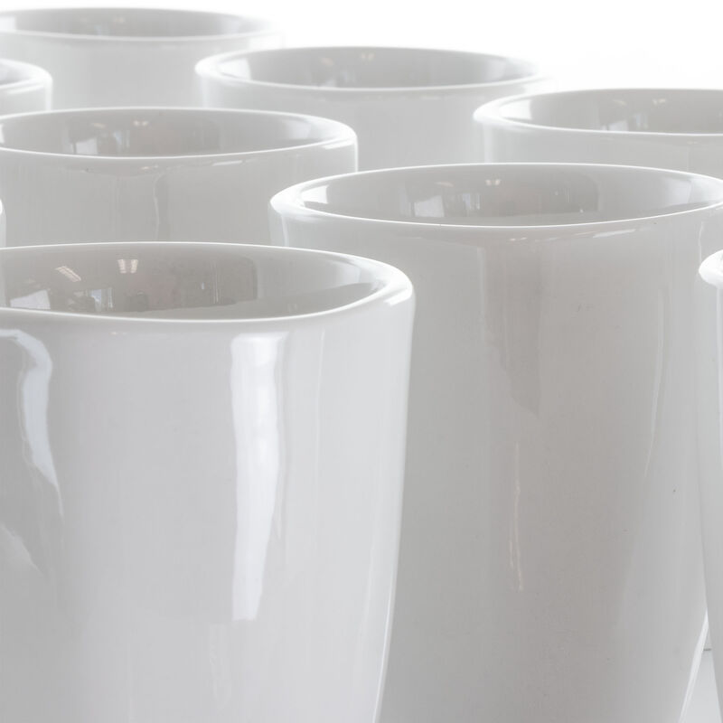 Elama Riley 12 Piece 12 Ounce Porcelain Mug Set in White