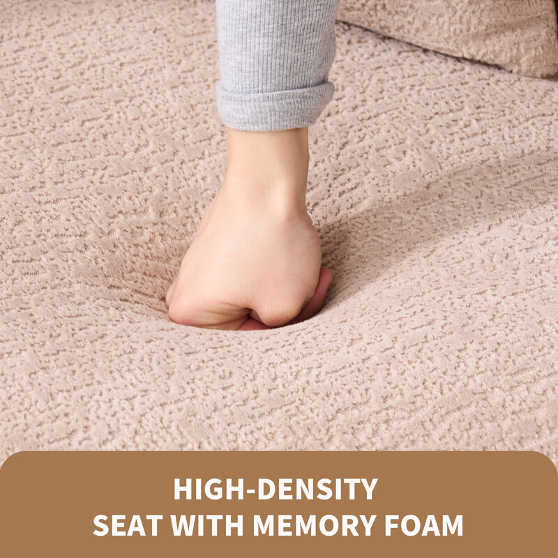 TATEUS Curved Chenille 30D Sponge Loveseat