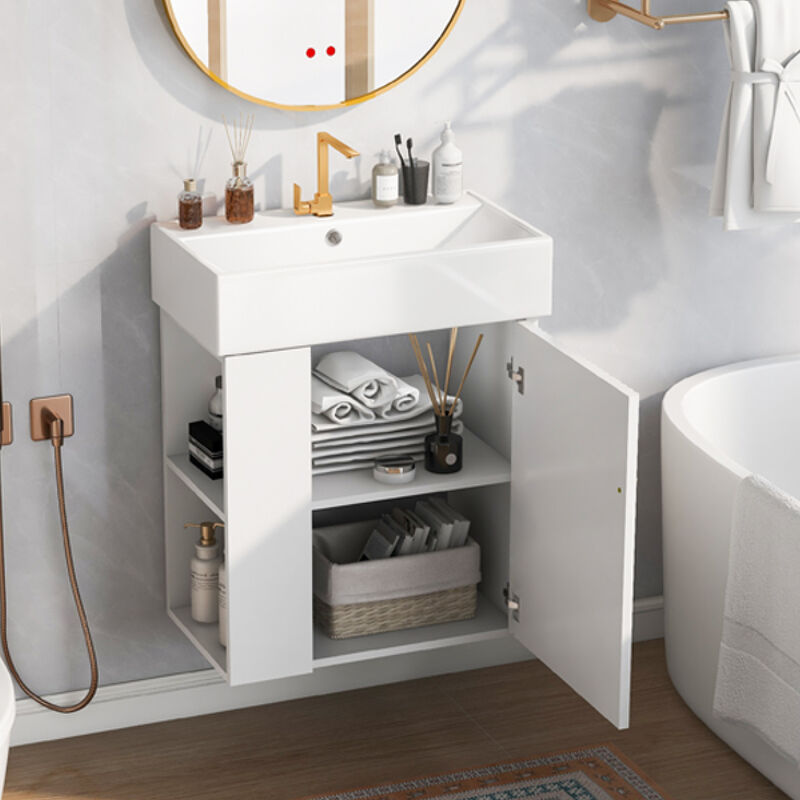 ELEMENT ACE Modern Floating Bathroom Vanity with Ceramic Basin for Compact Spaces image number 5