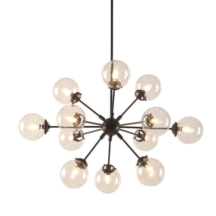 Gracie Mills Valdes Modern Elegance 12-Light Chandelier with Oversized Globe Bulbs