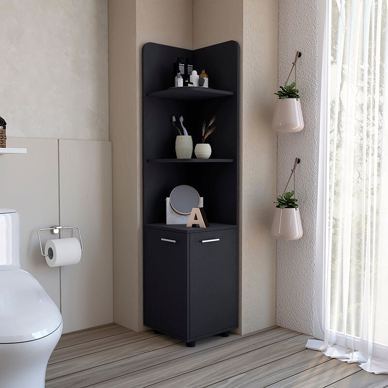 Freestanding Cabinet Kairatu , Bathroom, Black