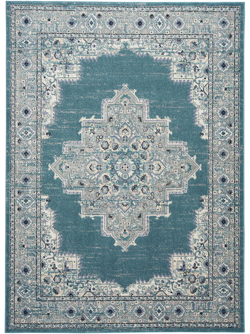 Passion PSN03 Turquoise/Gray 5'3" x 7'3" Rug image number 0