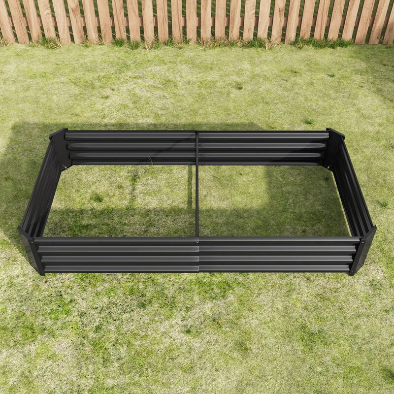 Clihome 6&times;3&times;1ft Metal Raised Rectangle Planter Beds for Plants image number 3