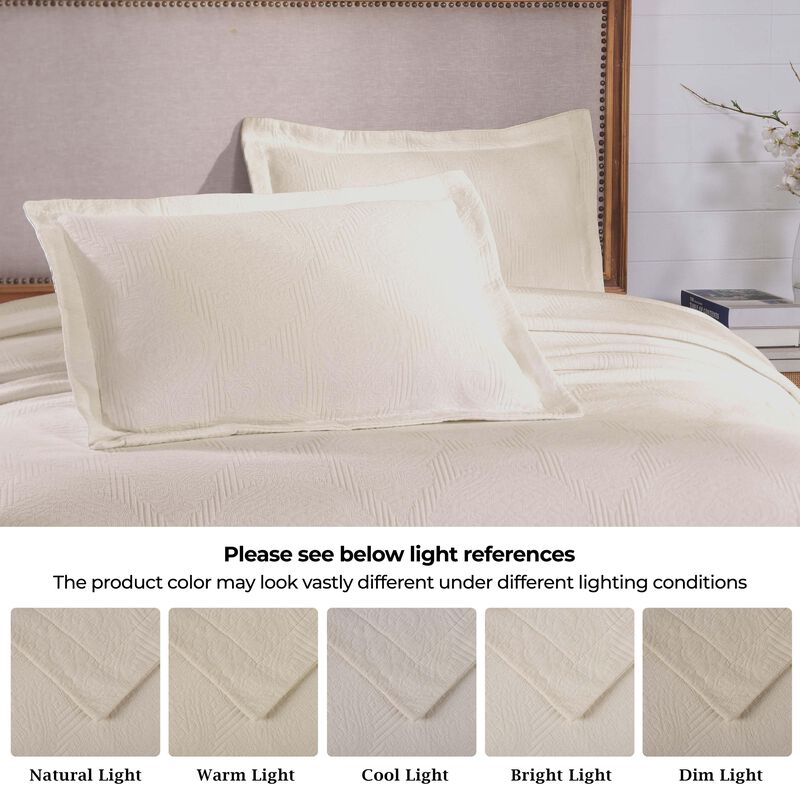 Soft Cotton Matelasse Bedspread Set, Lightweight Textured Bedding image number 1