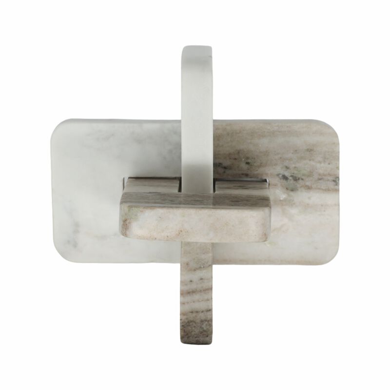 9" Onyx & White Marble Knot, White/tan image number 1