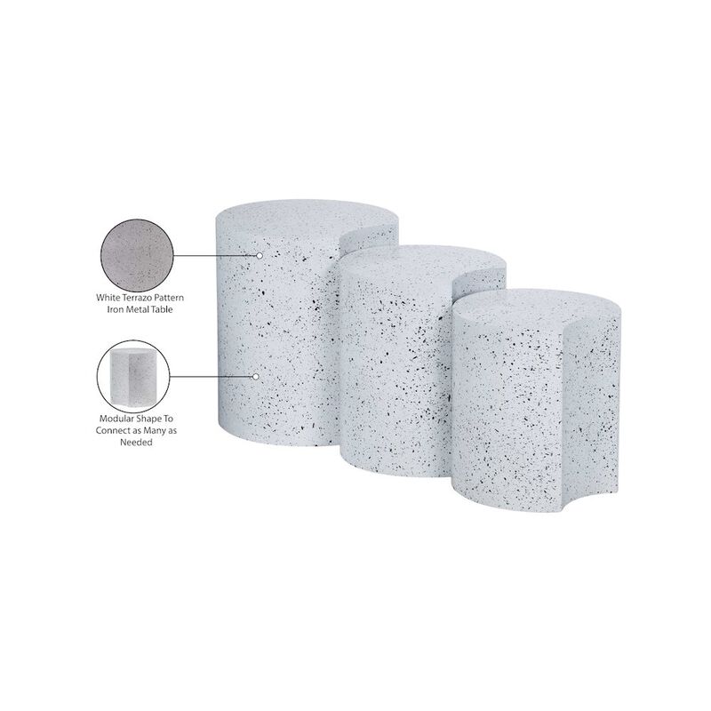 Meridian Furniture Dimple White End Table