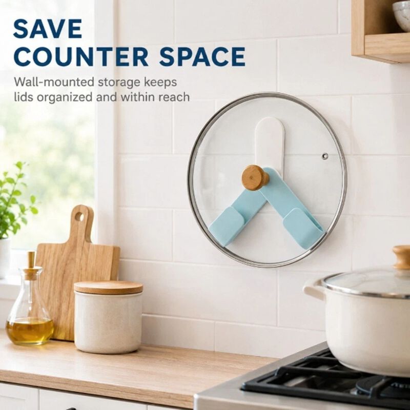 Adjustable Wall Mounted Pot Lid Holder Rack image number 2