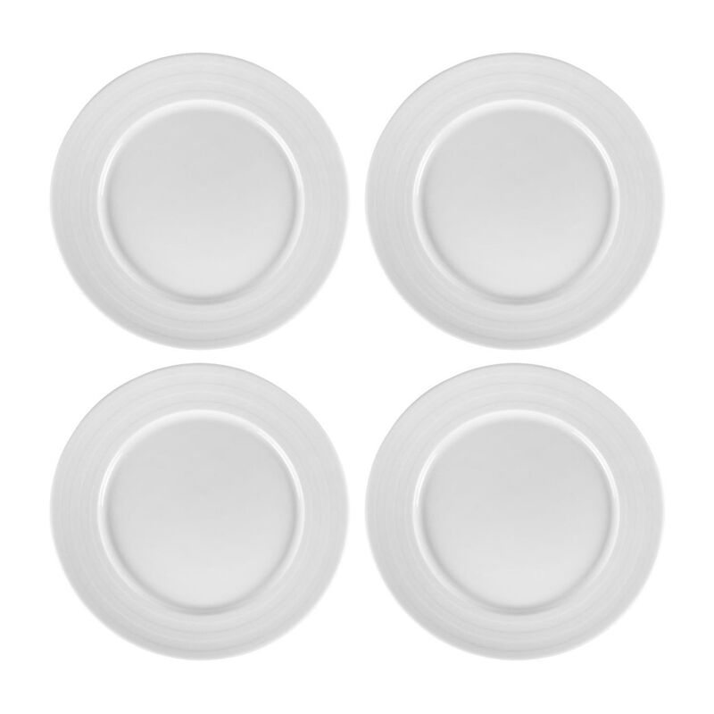 Porcelain Lizbon dia.11.75" Round White Porcelain Plate (Set of 4)