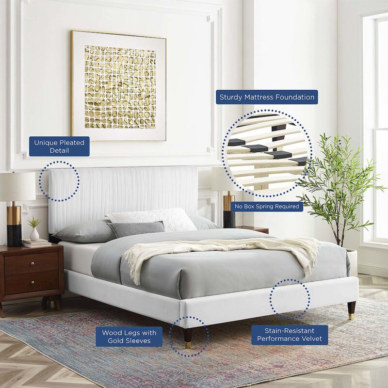 Peyton Performance Velvet Full Platform Bed image number 9