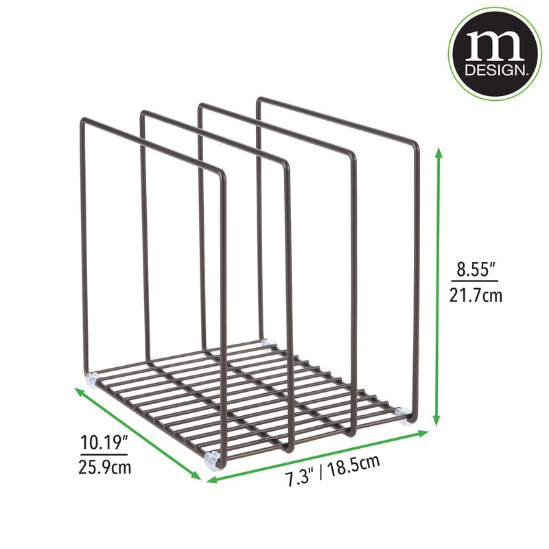 mDesign Steel Storage Tray Organizer Rack for Kitchen Cabinet image number 8