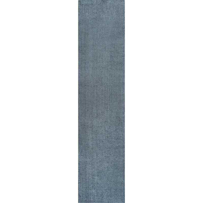 Twyla Classic Solid Low-Pile Machine-Washable Blue. Area Rug