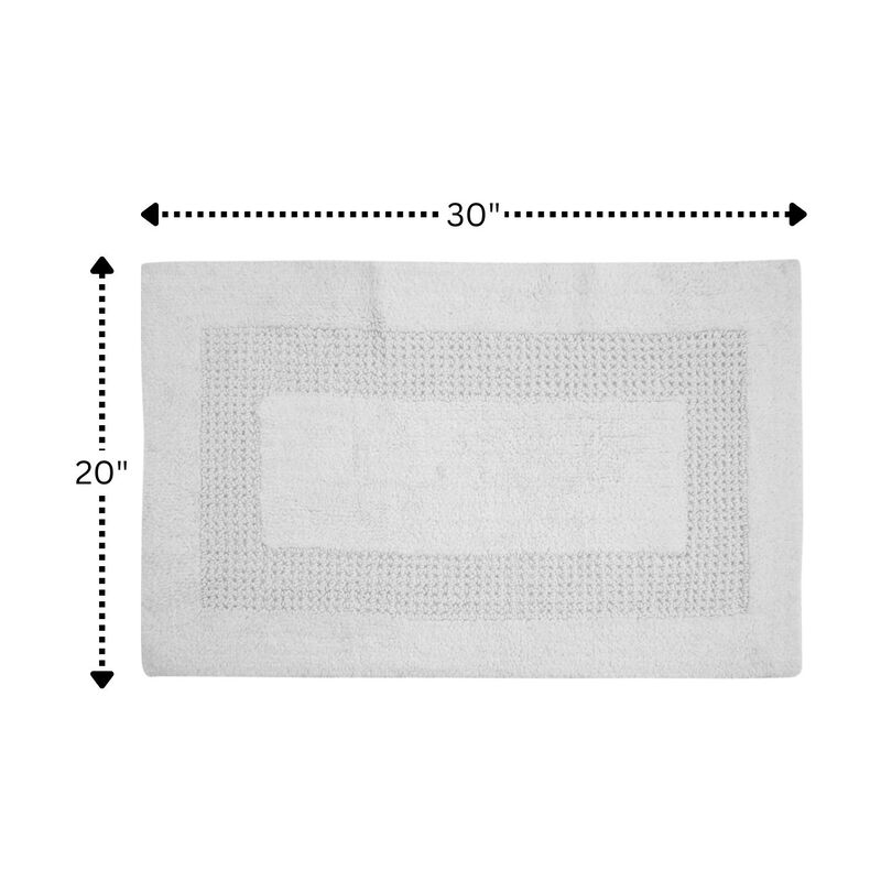 Perthshire Platinum Collection Beautiful Cotton Bath Rug Features Classic Racetrack Design Rug Light Blue