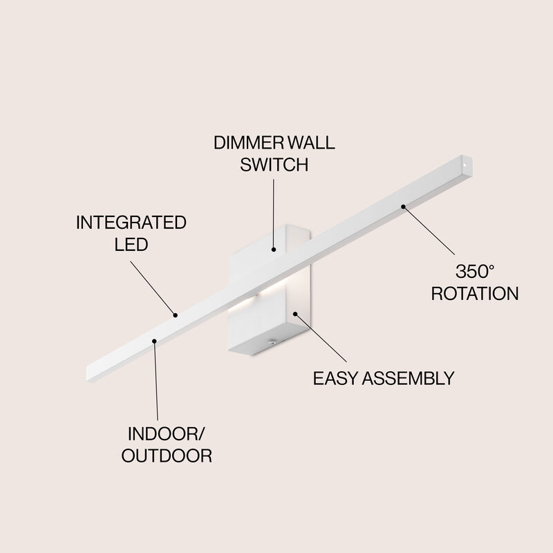 Vara Modern Minimalist Indoor/Outdoor Metal 350-Degree Rotatable Dimmable Integrated LED Wall Sconce