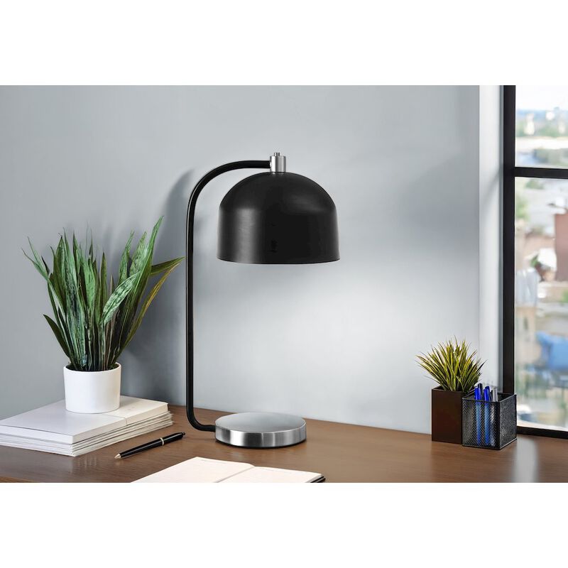 Lighting, 18"H, Table Lamp, Black Metal, Silver Metal, Contemporary
