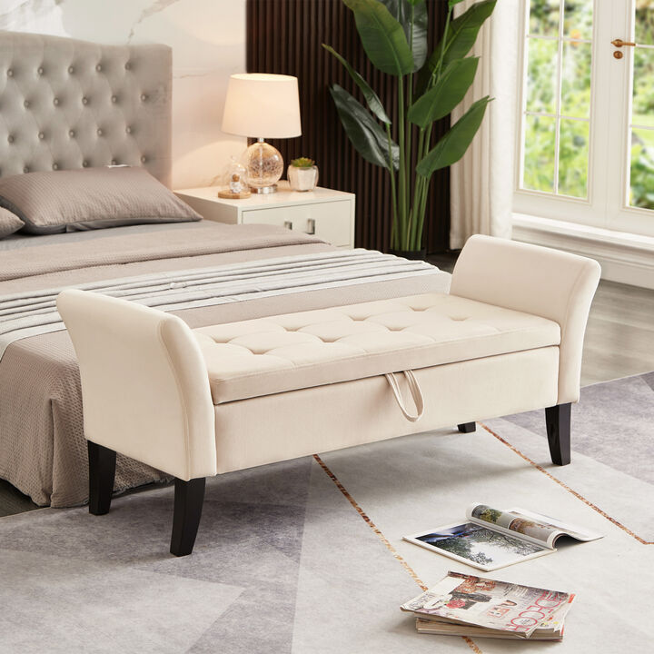 Streamdale 51.5'' Bed Bench With Storage Velvet