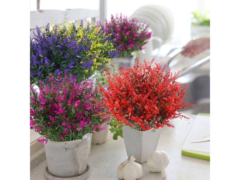 8 Bundle Lavender Artificial Hanging Flowers UV Resistant Outdoor Window Box image number 1