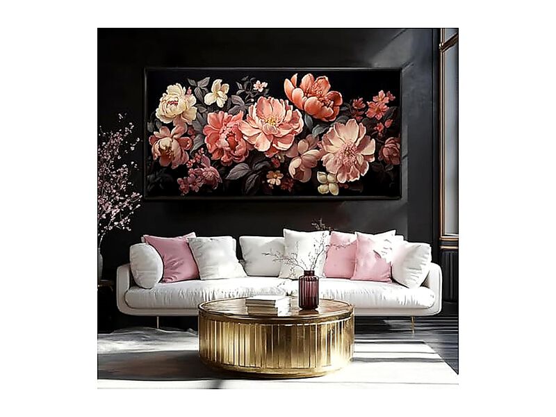 Flower Wall Decor Pink White Botanical Aesthetic Framed Living Room Bedroom image number 2