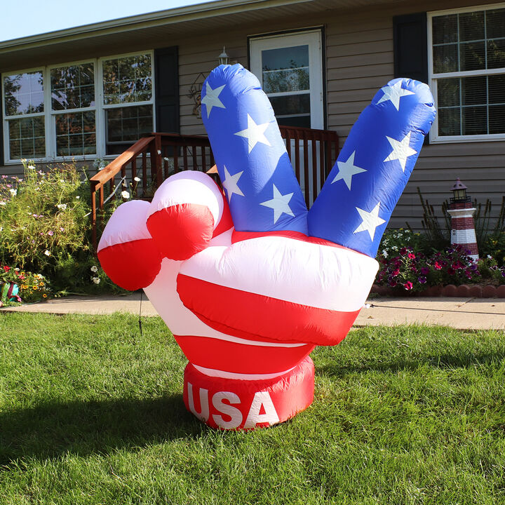 Sunnydaze Peace, Love, and Freedom 4th of July Inflatable Yard Decor - 5 ft