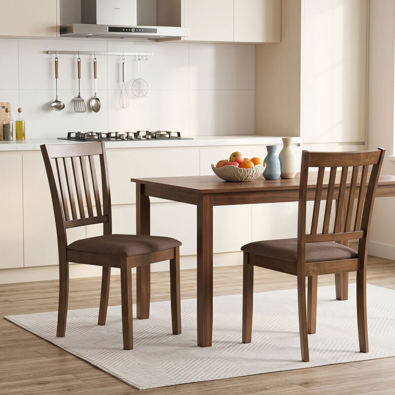 4 Pack Wooden Dining Chairs with Upholstered Seats for Kitchen and Dining Room image number 5