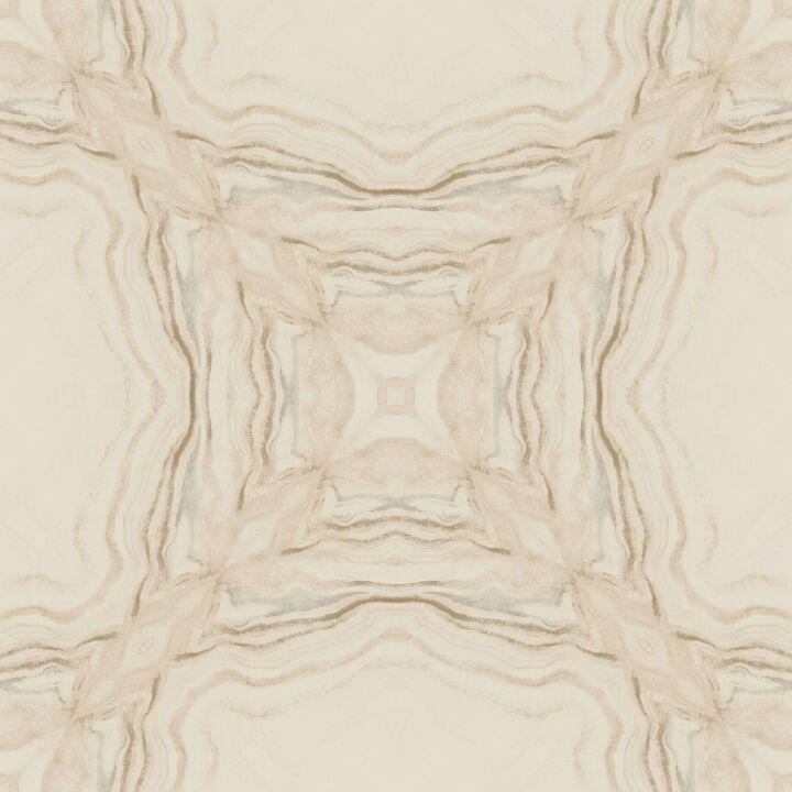 Stone Kaleidoscope Beige Metallic Wallpaper