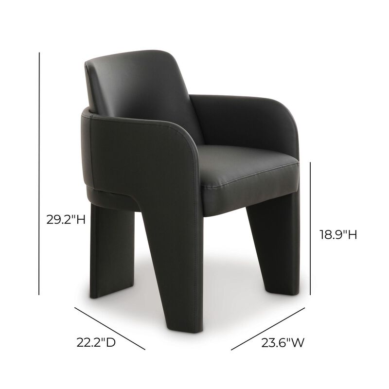 Leo Black Performance Vegan Leather Dining Chair