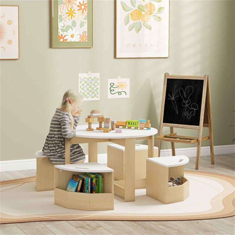 Kids Table and Chairs Set Sturdy Play & Learning Furniture for Toddlers