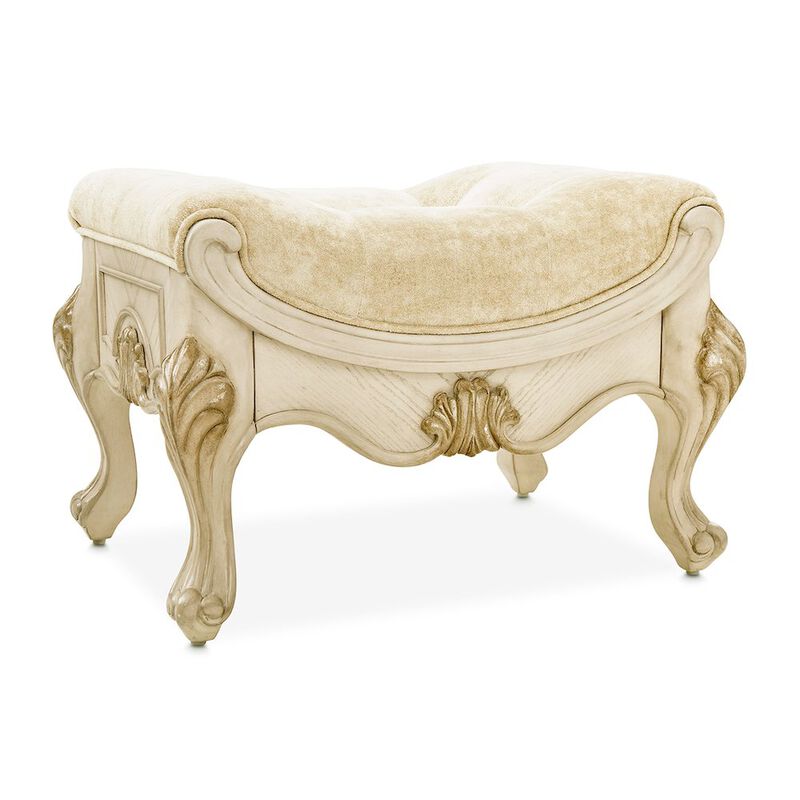 Michael Amini Platine de Royale Vanity Bench - Champagne