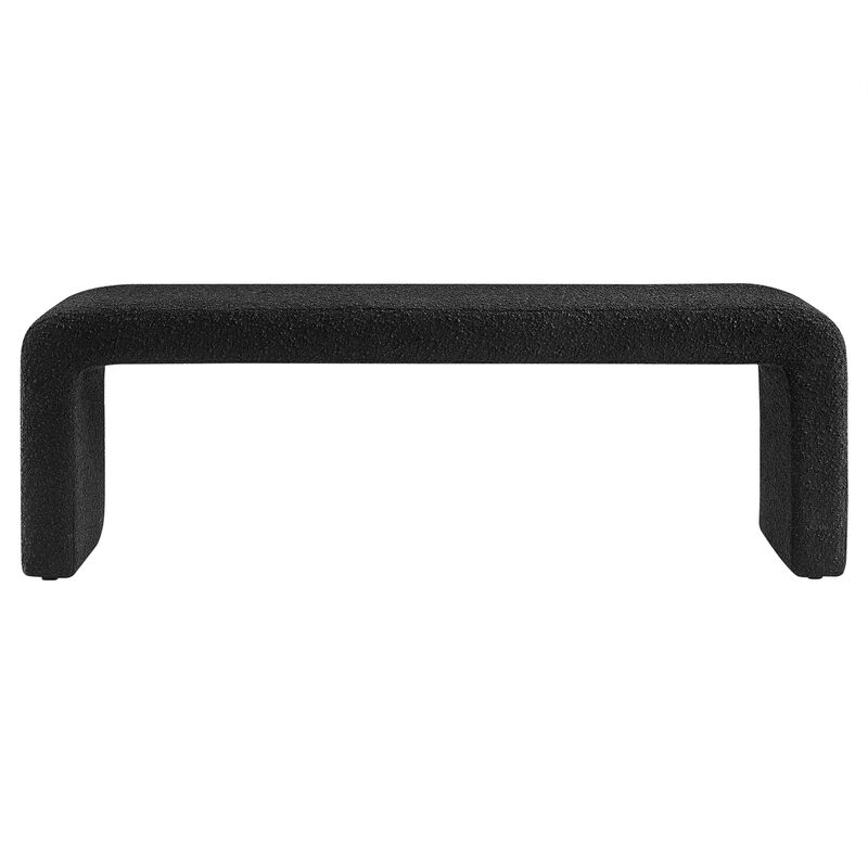 Modway EEI-6736-BLK Simba Boucle Fabric Waterfall Long Bench, Black image number 3