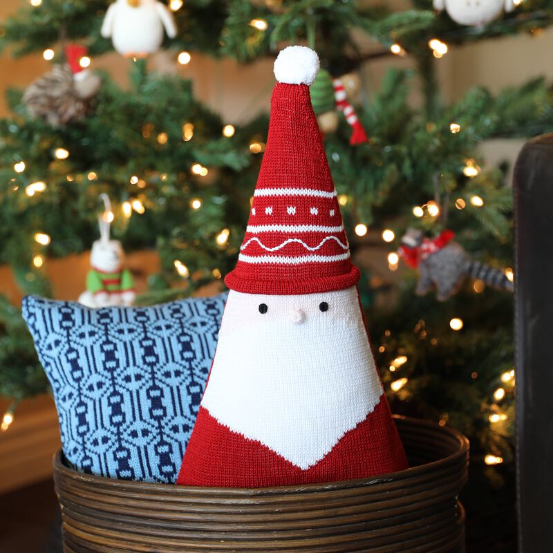 Handmade Red Santa Christmas Pillow, 15" image number 2
