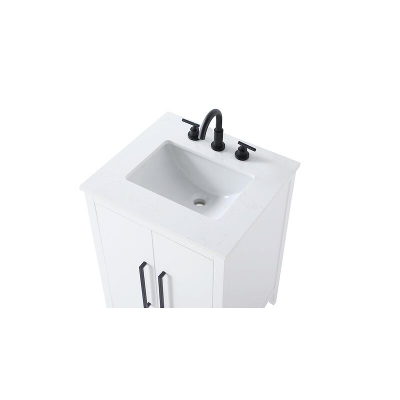 Elegant Kitchen and Bath 24 Inch Single Bathroom Vanity In White
