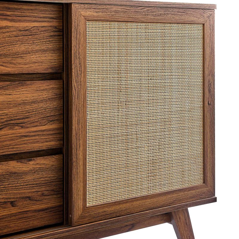 Modway Soma 59" Rattan High TV Stand Sideboard in Walnut image number 8
