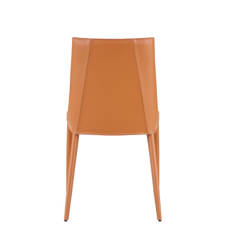 Leather Upholstered Dining Side Chair – Modern Design with Cushioned Seat