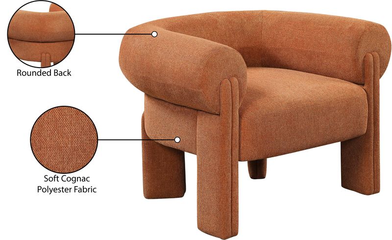 Meridian Furniture Stefano Cognac Polyester Fabric Accent Chair