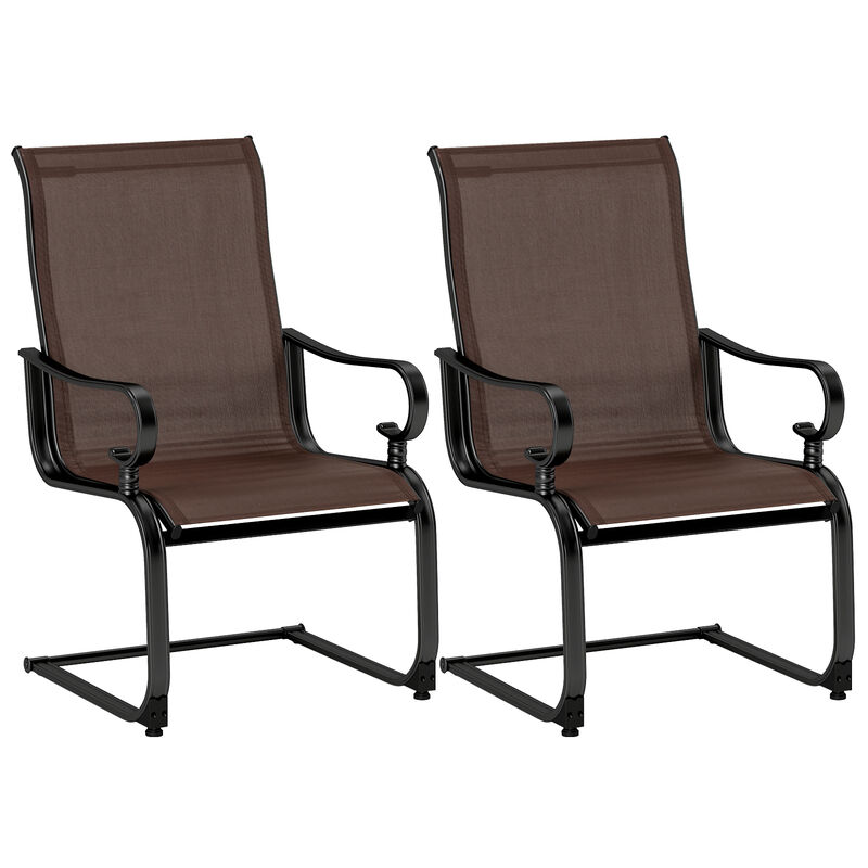 Set of 2 Patio Chairs with Quick-drying and Breathable Fabric for Backyard