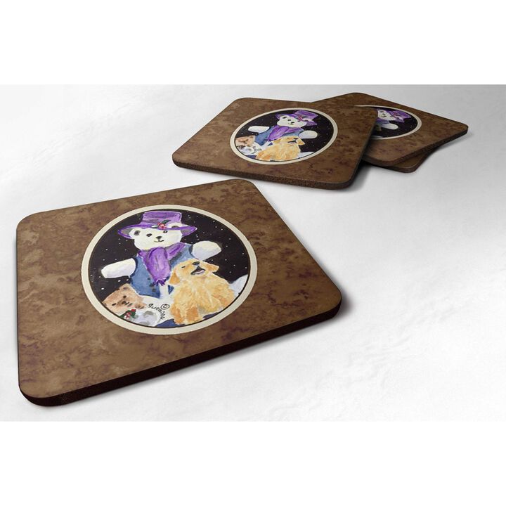 Caroline's Treasures SS8954FC Golden Retriever Foam Coasters (Set of 4), 3.5 H x 3.5 W, Multicolor