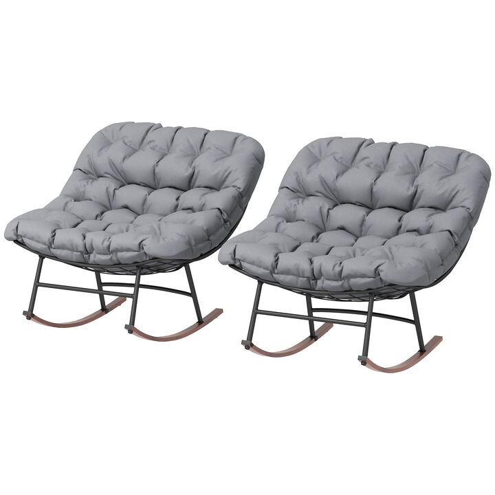 Hivvago 2-Pack Patio Rocking Chairs for Garden and Porch