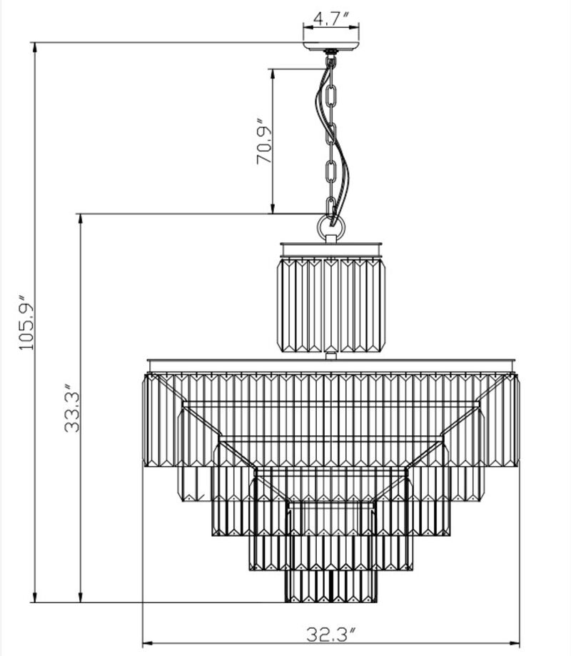 6-Tier Rustic Crystal Chandelier image number 2