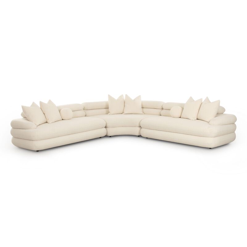 Lulu Cream Boucle Modular Curved Sectional image number 2
